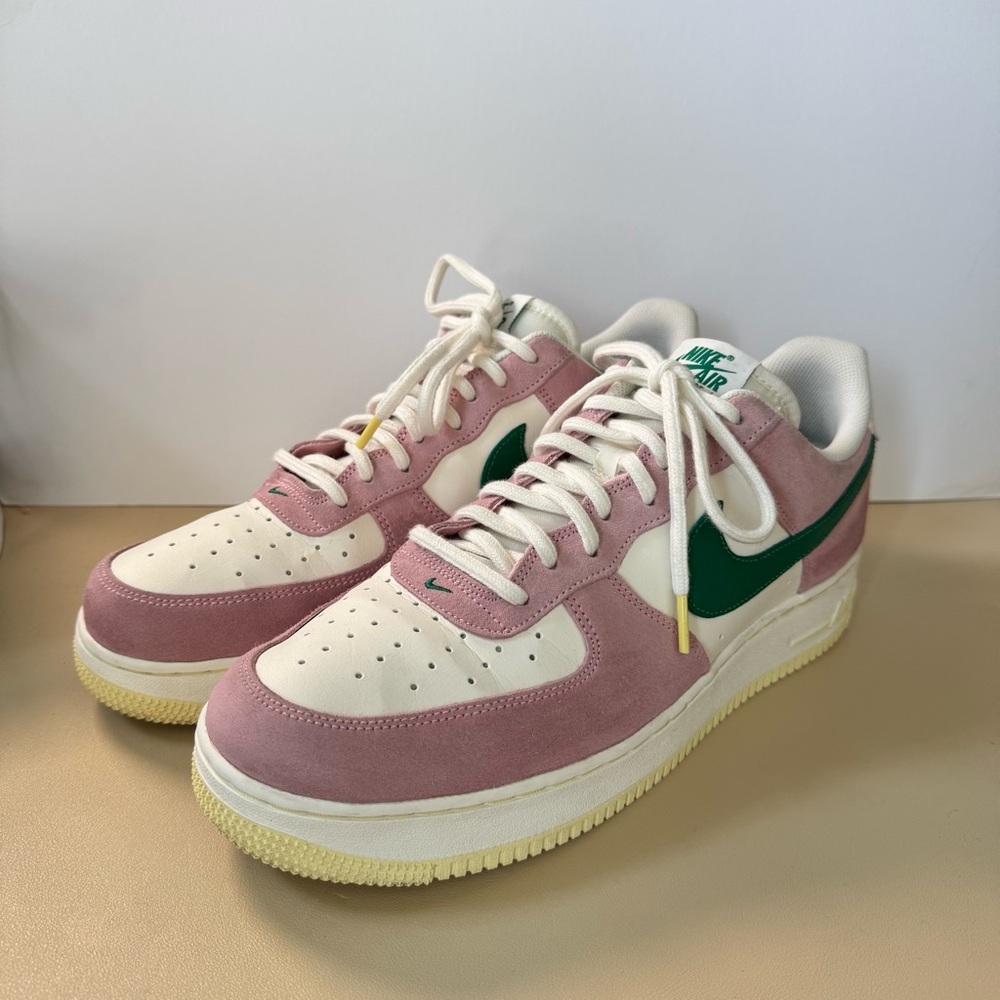 Nike Pink and Green Air Jordan Sneakers